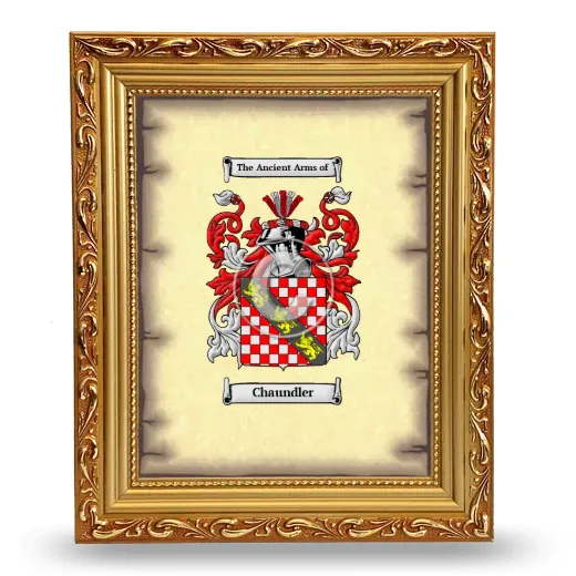 Chaundler Coat of Arms Framed - Gold