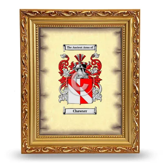 Chawser Coat of Arms Framed - Gold