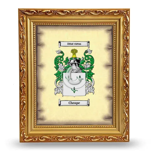 Cheape Coat of Arms Framed - Gold