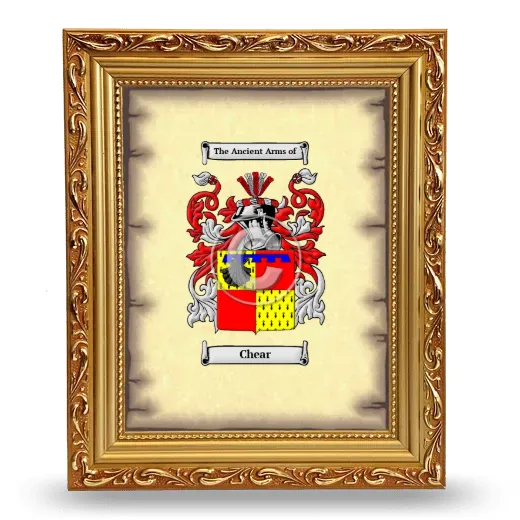 Chear Coat of Arms Framed - Gold