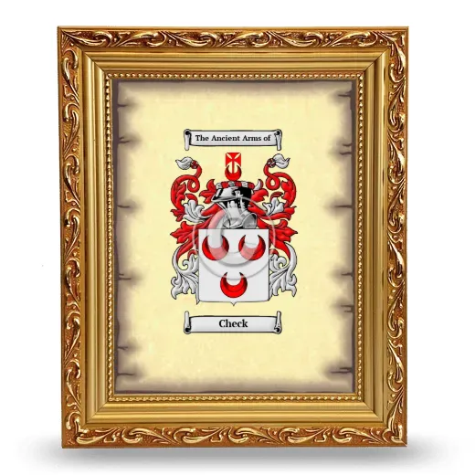 Check Coat of Arms Framed - Gold