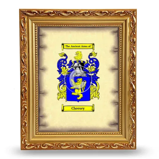 Cheesey Coat of Arms Framed - Gold