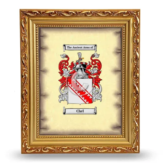 Chel Coat of Arms Framed - Gold