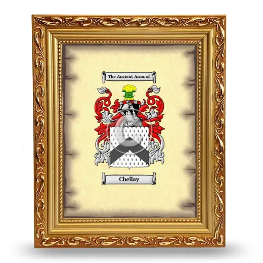 Chellay Coat of Arms Framed - Gold