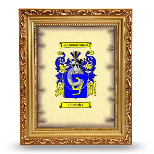 Chentiles Coat of Arms Framed - Gold