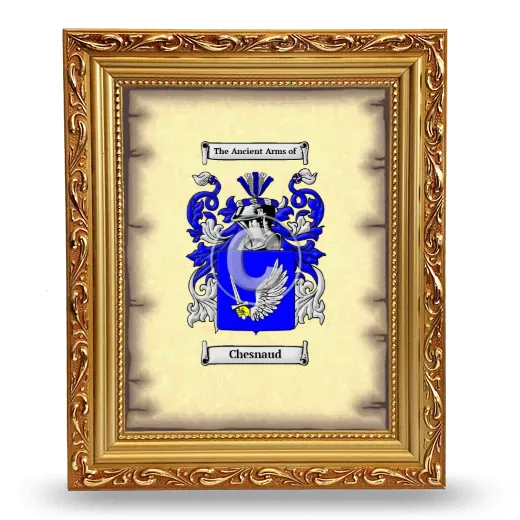 Chesnaud Coat of Arms Framed - Gold