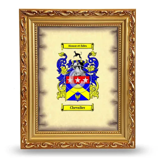 Chevalier Coat of Arms Framed - Gold