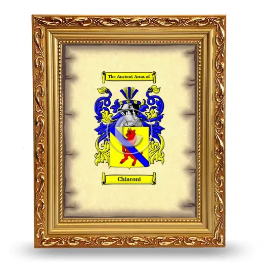 Chiaroni Coat of Arms Framed - Gold