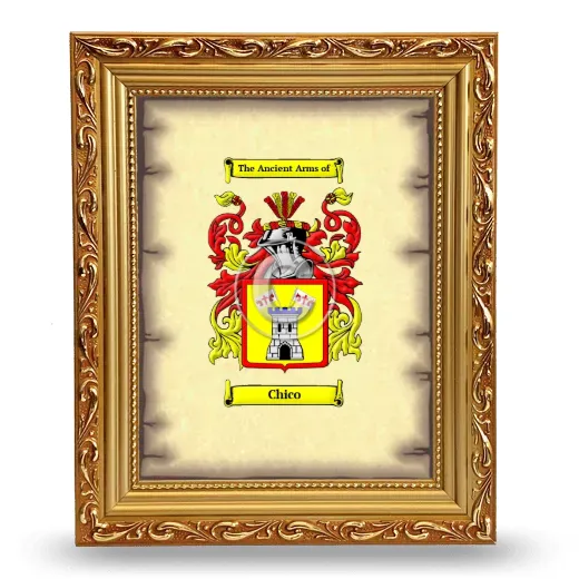 Chico Coat of Arms Framed - Gold