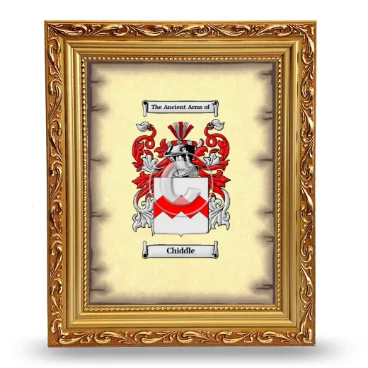 Chiddle Coat of Arms Framed - Gold