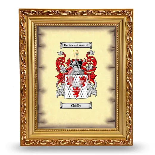 Chidly Coat of Arms Framed - Gold
