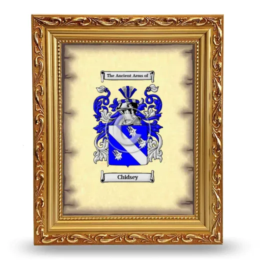 Chidsey Coat of Arms Framed - Gold