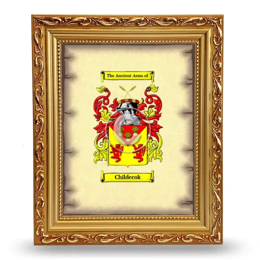 Childecok Coat of Arms Framed - Gold