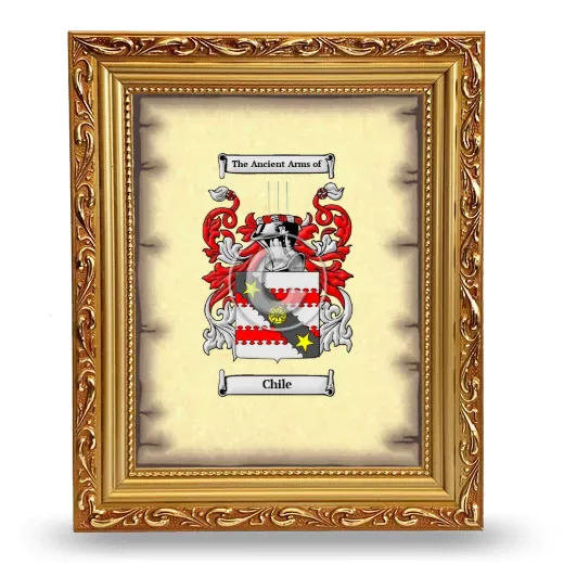 Chile Coat of Arms Framed - Gold
