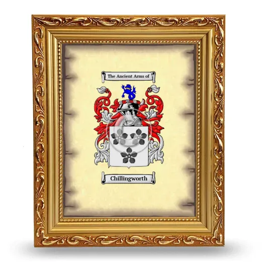 Chillingworth Coat of Arms Framed - Gold