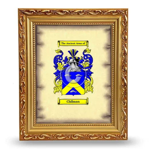 Chilman Coat of Arms Framed - Gold