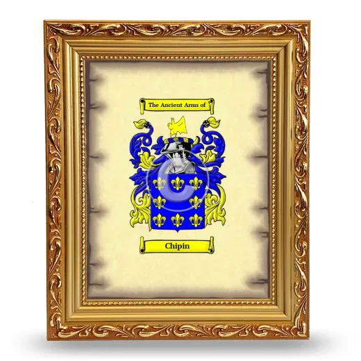 Chipin Coat of Arms Framed - Gold