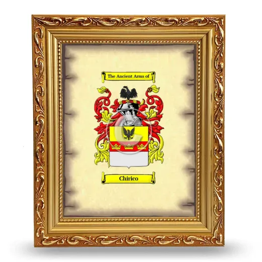 Chirico Coat of Arms Framed - Gold