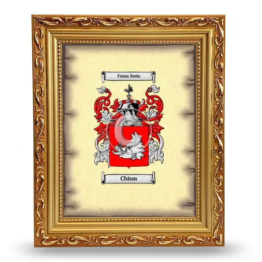 Chism Coat of Arms Framed - Gold