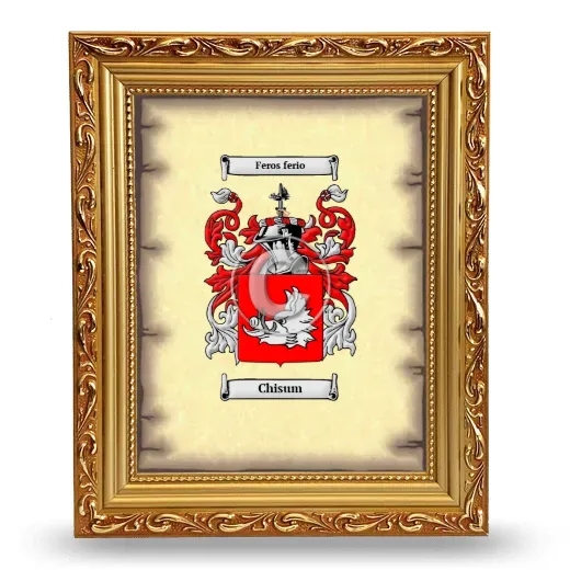 Chisum Coat of Arms Framed - Gold