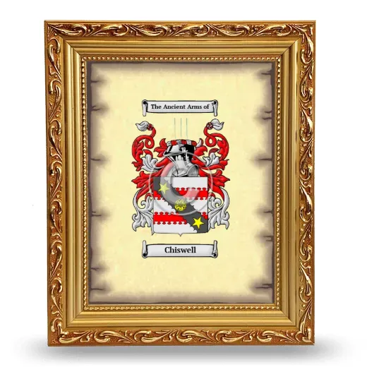 Chiswell Coat of Arms Framed - Gold