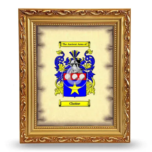 Choine Coat of Arms Framed - Gold