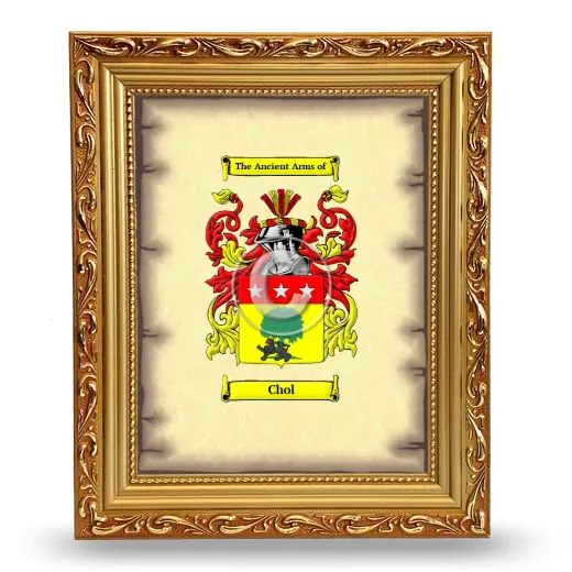 Chol Coat of Arms Framed - Gold