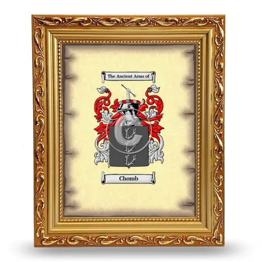 Chomb Coat of Arms Framed - Gold