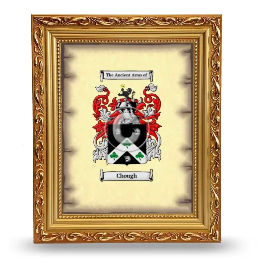 Chough Coat of Arms Framed - Gold