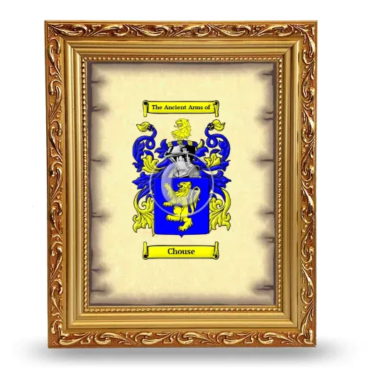 Chouse Coat of Arms Framed - Gold