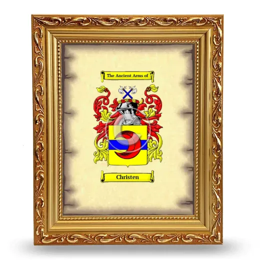 Christen Coat of Arms Framed - Gold