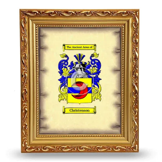 Christenson Coat of Arms Framed - Gold