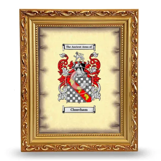 Churcham Coat of Arms Framed - Gold