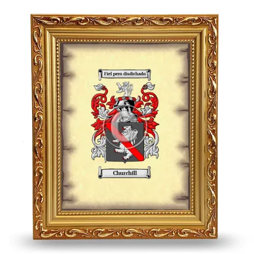 Churchill Coat of Arms Framed - Gold