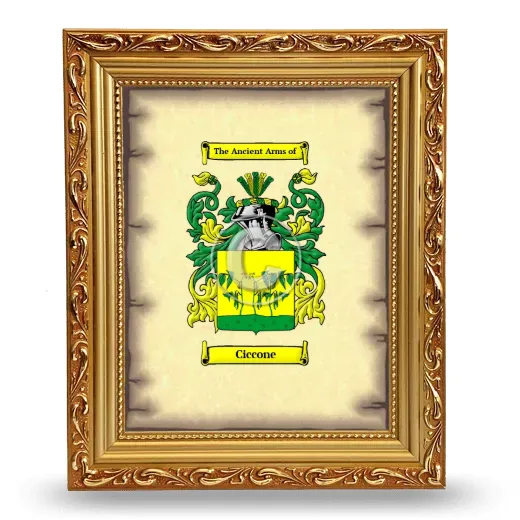 Ciccone Coat of Arms Framed - Gold
