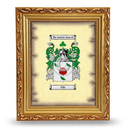 Cin Coat of Arms Framed - Gold