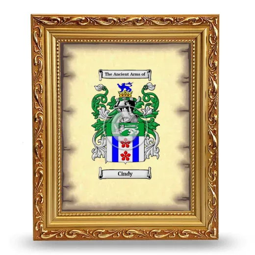 Cindy Coat of Arms Framed - Gold