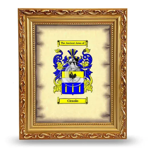 Ciraolo Coat of Arms Framed - Gold