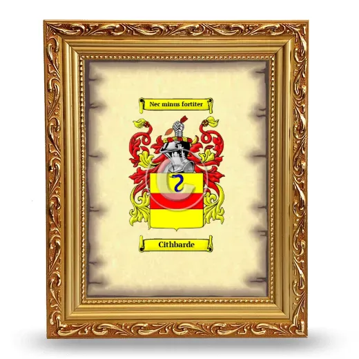Cithbarde Coat of Arms Framed - Gold