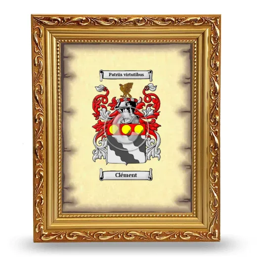 Clément Coat of Arms Framed - Gold