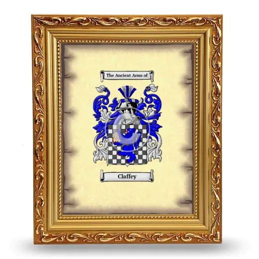 Claffey Coat of Arms Framed - Gold