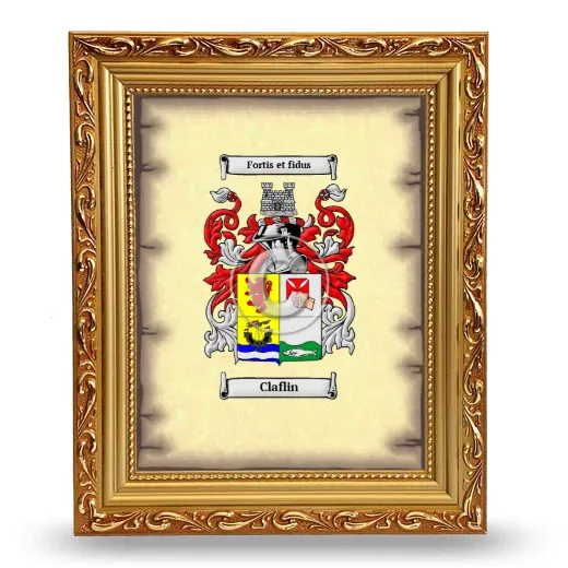 Claflin Coat of Arms Framed - Gold