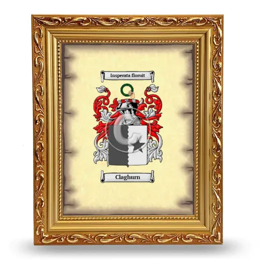 Claghurn Coat of Arms Framed - Gold