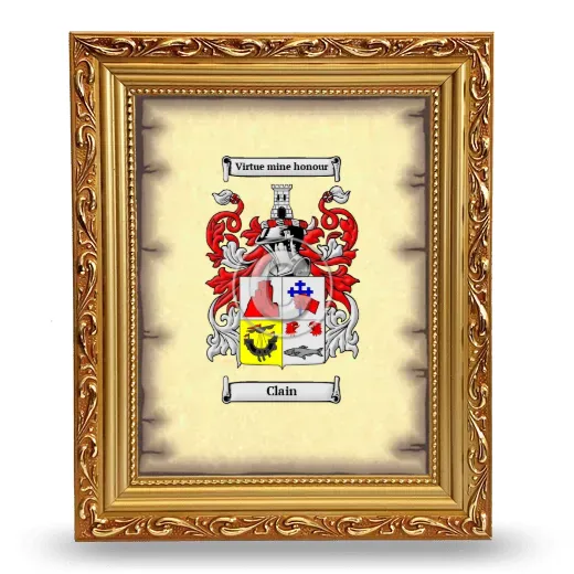 Clain Coat of Arms Framed - Gold