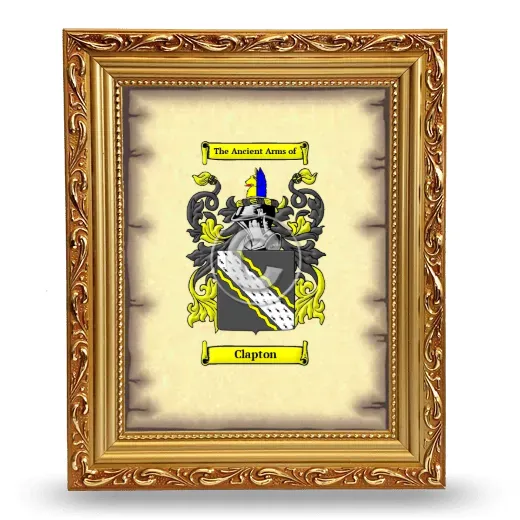 Clapton Coat of Arms Framed - Gold