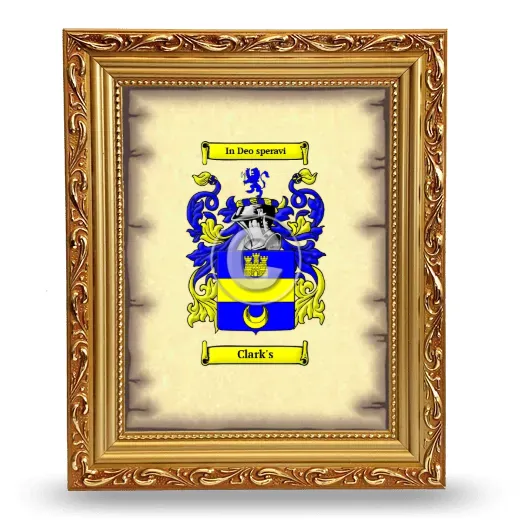 Clark's Coat of Arms Framed - Gold