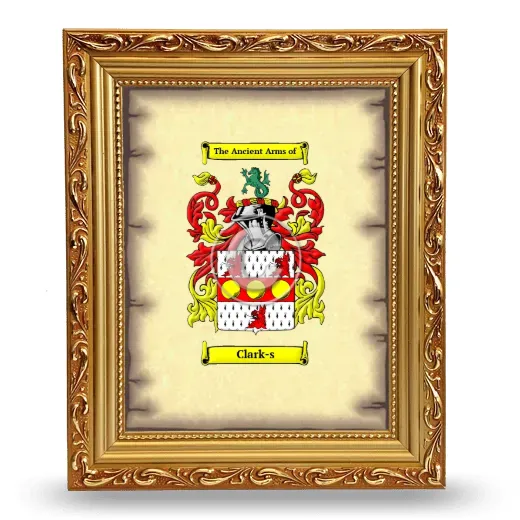 Clark-s Coat of Arms Framed - Gold