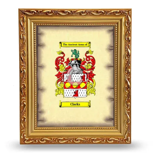 Clarks Coat of Arms Framed - Gold