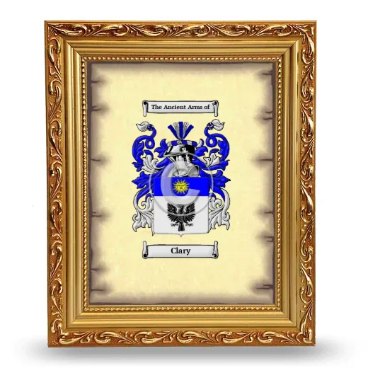 Clary Coat of Arms Framed - Gold
