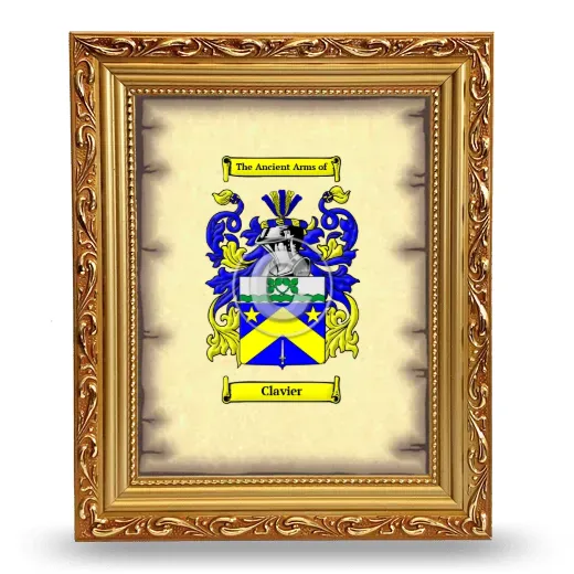 Clavier Coat of Arms Framed - Gold